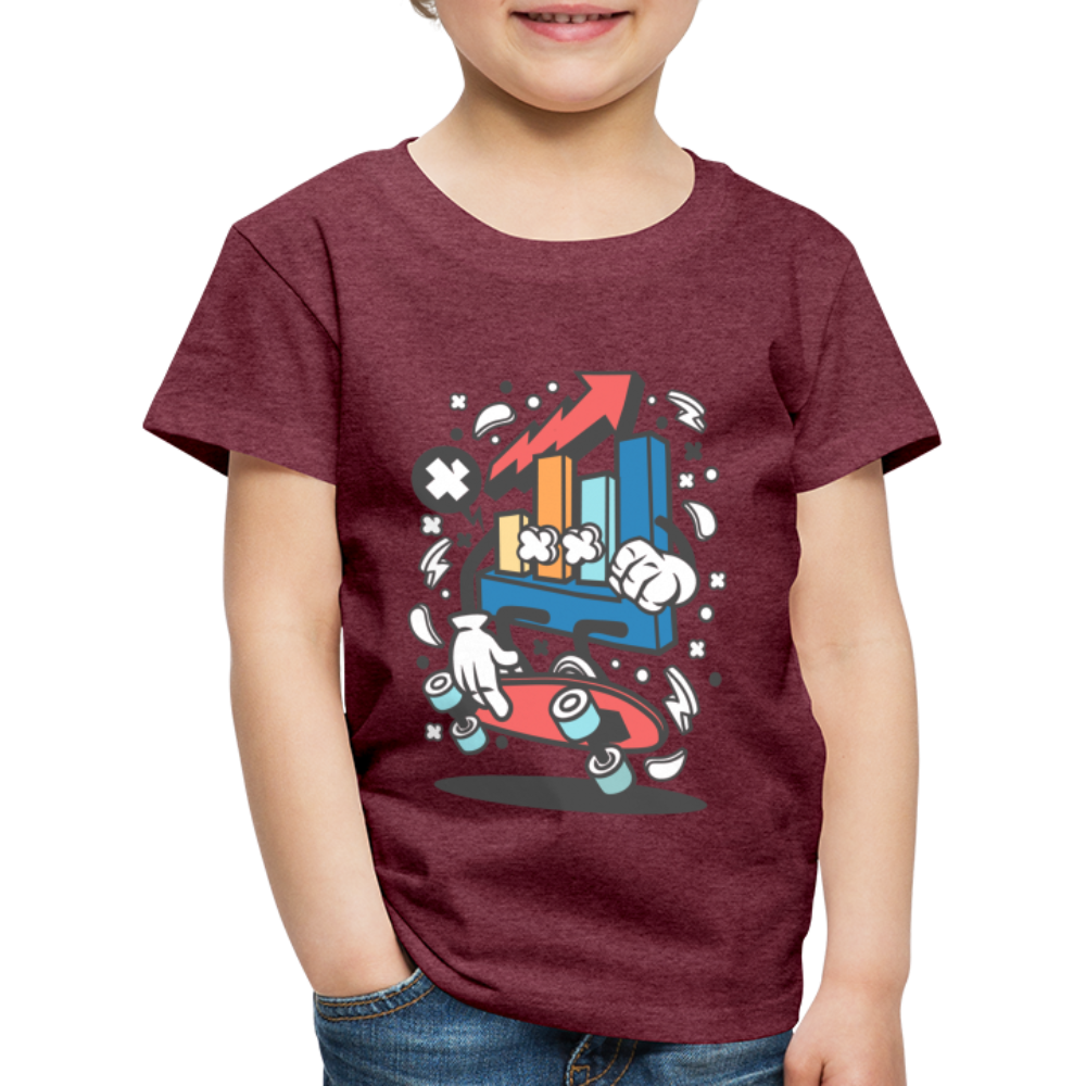 Maglietta Premium per bambini | Spreadshirt | Chart Skater - rosso bordeaux melange